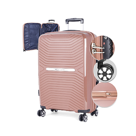 Mala Antifurto Pequena Bordo 10kg Tulum Rosé