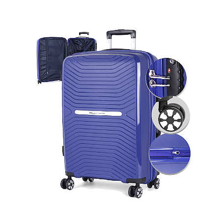 Mala Antifurto Pequena Bordo 10kg Tulum Azul
