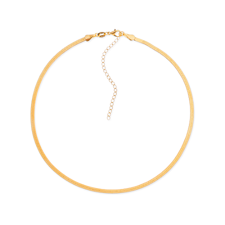 Colar Dourado Chocker de Fita