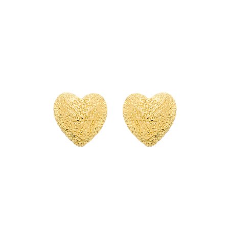 Brinco Dourado de Coração Irregular