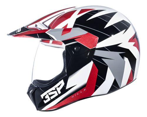 Capacete Bieffe 3 Branco/rubro Sport Hills