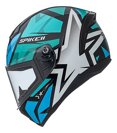 Capacete Peels Spike 2 Novo 1st Preto Brilho / Verde Água