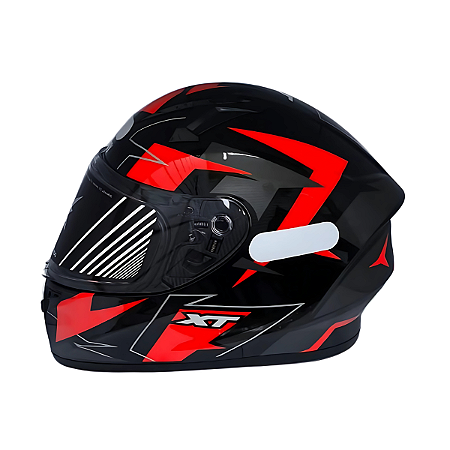Capacete EBF XTroy FF 526 Crush Fechado Preto / Vermelho