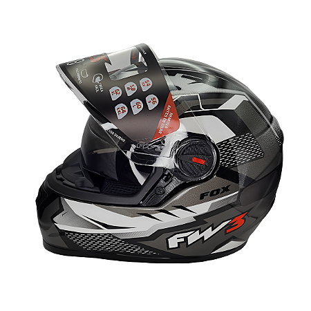 Capacete GTX Fox Grafite Com Óculos