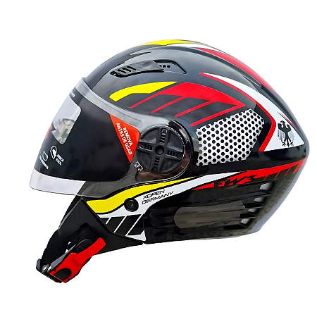 Capacete FW3 X Open Países Preto Alemanha