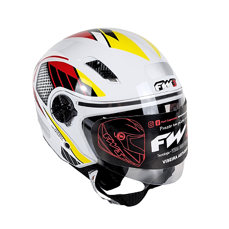Capacete FW3 X Open Países Branco Alemanha