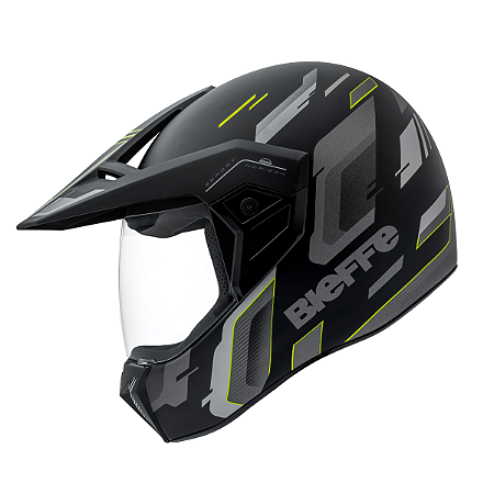 Capacete Bieffe 3 Sport Horizon Preto Fosco / Amarelo
