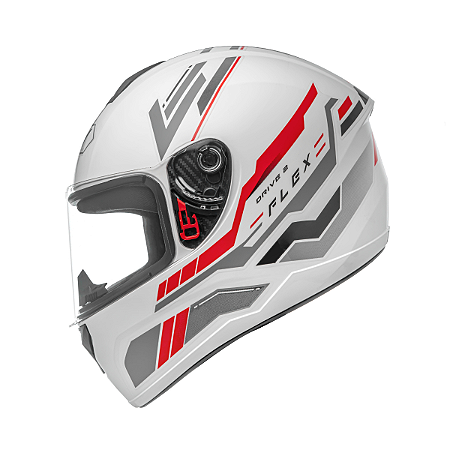 Capacete Drive 2 HG Flex Branco/Vermelho