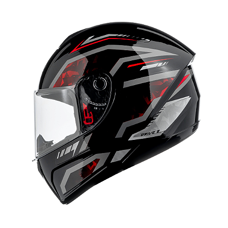 Capacete Drive 2 HG Pulse Preto/Vermelho