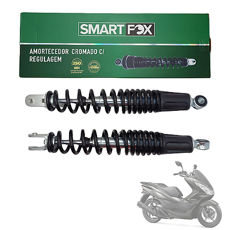 Par Amortecedor Cromado SmartFox PCX 150 16 a 18