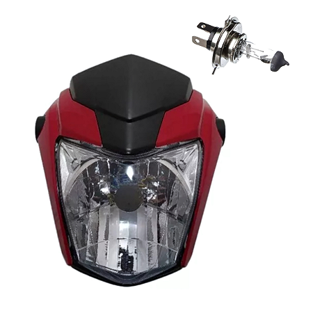 Farol Comp Vermelho Titan 160Fan 16 e 19/21 Sportive+Lampada