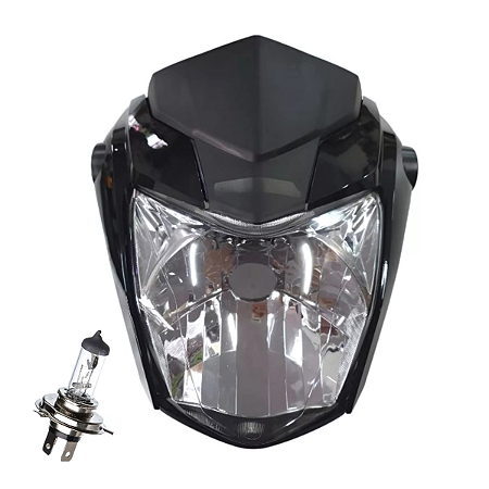 Farol Comp Preto Titan 160 EX 16/18 Sportive + Lampada