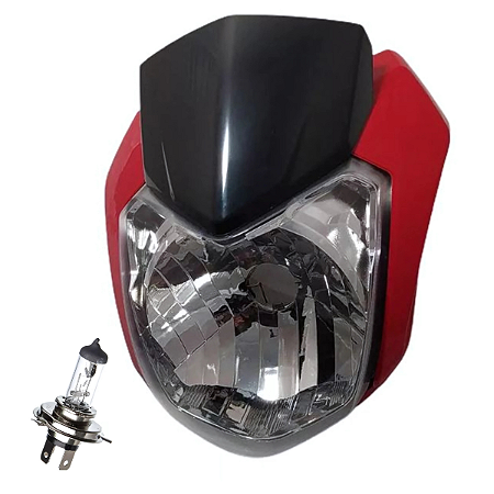 Farol Completo Vermelho Sportive Fazer 150 16/17 + Lampada