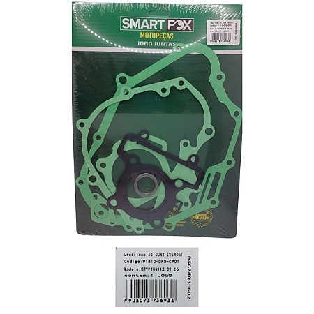 Jogo Juntas SmartFox Verde Crypton 115 09 a 16