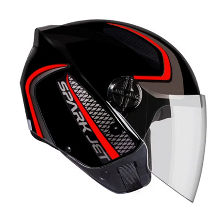 Capacete EBF Spark Jet Speed Preto e Vermelho