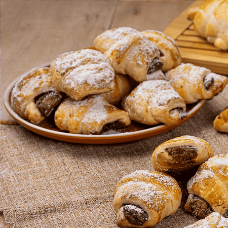 Pacote 1 Kg: Mini Croissant de chocolate