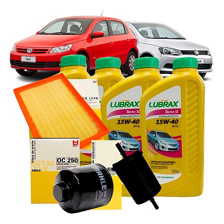 Kit Troca de Óleo 15W40 Gol Voyage G5 G6 1.0 2008 a 2011