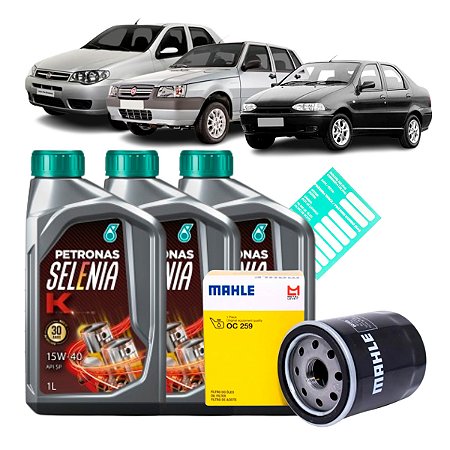 Kit Troca de Óleo 15W40 Fiat Fire Palio Uno até 2008
