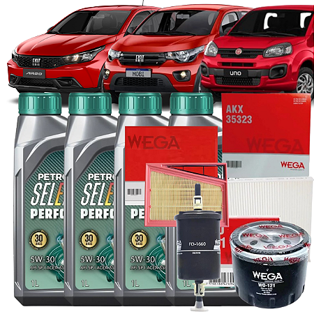 Kit Troca Oleo + Filtros Argo Uno Mobi 1.0 2017 A 2021
