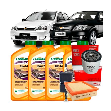 Kit Troca de Óleo 5W30 Celta Corsa Prisma 2002 a 2012