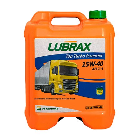 Óleo Motor Lubrax Top Turbo Essencial 15W40 Mineral 20L API CI-4 Diesel Pesado