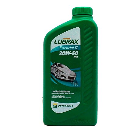 Óleo Motor Lubrax Essencial 20W50 Mineral 1L API SJ Gasolina Etanol Flex GNV