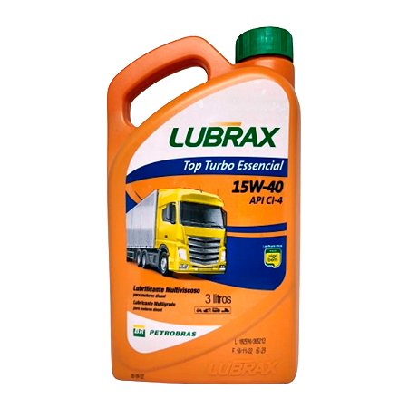 Óleo Diesel Lubrax Top Turbo Essencial 15W40 Mineral Galão 3L API CI-4