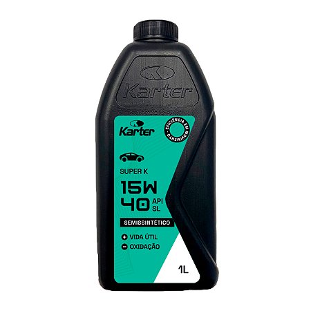 Óleo Motor Karter Super K 15W40 Semissintético 1L API SL Gasolina Etanol Flex GNV