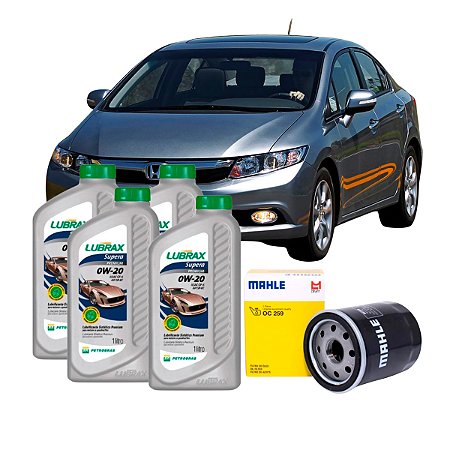 Kit Troca de Óleo 0W20 Honda Civic 2012 a 2016 Autonexx