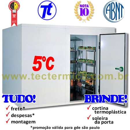 Câmara fria modular 2,3x2,3 refrigerados 5°C 220v completa