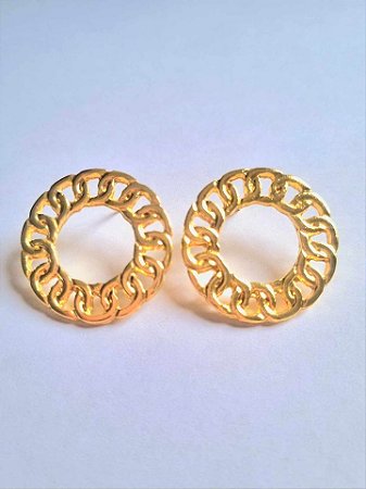 Brinco Círculo Correntes dourado