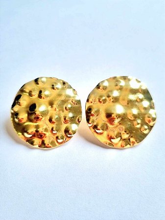 Brinco Circulo com Bolhas dourado