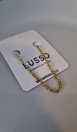 Pulseira inox dourada de elos médios