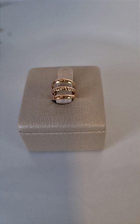 Piercing fake inox dourado vazado duplo