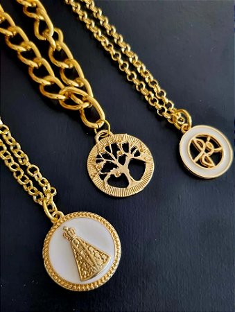 Kit 3 colares - tema religioso