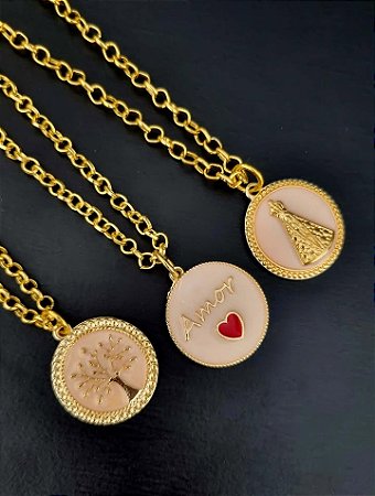 Kit 3 colares - Tema religioso e amor