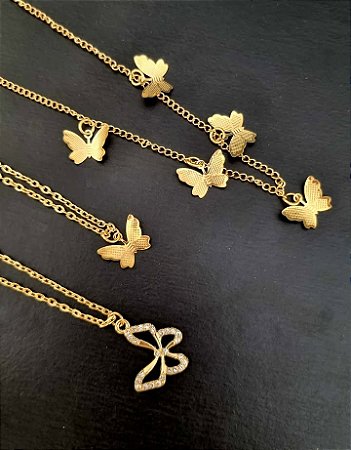 Kit com 3 colares - borboletas