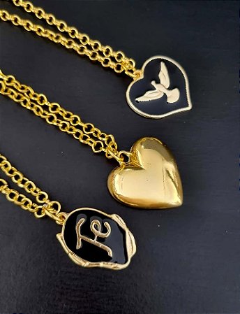 Kit com 3 colares - tema religioso