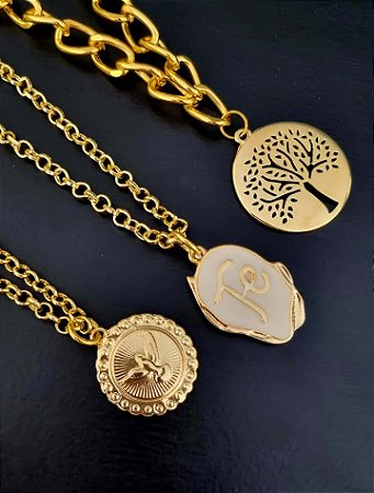 Kit com 3 colares - religioso