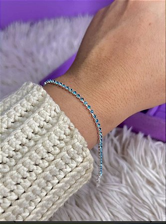 Pulseira Strass Azul Acqua