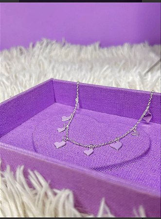 Chocker Pingente Corações Laterais