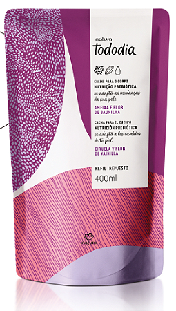 Tododia Ameixa e Flor de Baunilha- Creme para o Corpo 400ml (Refil)