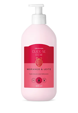 Loção Hidratante Desodorante Corporal Cuide-se Bem Morango e Leite 400ml OBoticário