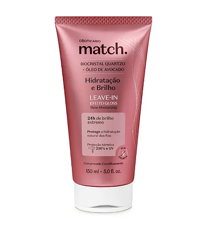 Leave-In Efeito Gloss Match Hidratação e Brilho 150ml OBoticário