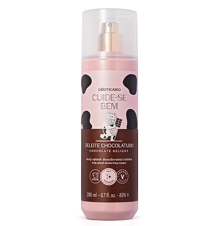 Body Splash Colônia Cuide-se Bem Deleite Chocolatudo 200ml O Boticário