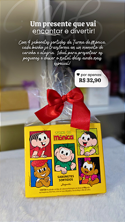 Kit Presente Sabonetes Turma da Mônica Jequiti (4 Unidades Sortidas)