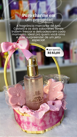 Kit Presente Ana Castela (Body Splash Glitter + Sabonetes Florais Jequiti)