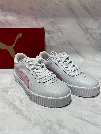 Tenis Puma Carina Branco/Rosa