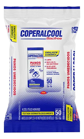 PANOS UMEDECIDOS 70 INPM 50 UN BACFREE COPERALCOOL
