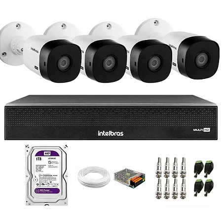 Kit de CFTV com 4 câmeras - Intelbras